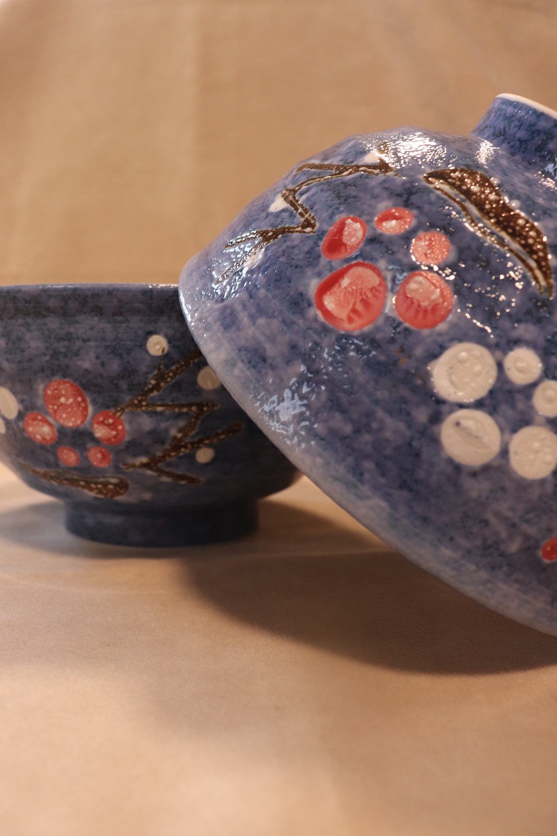 KOUBAI-PLUM Jiki Japanese Porcelain Set of 2